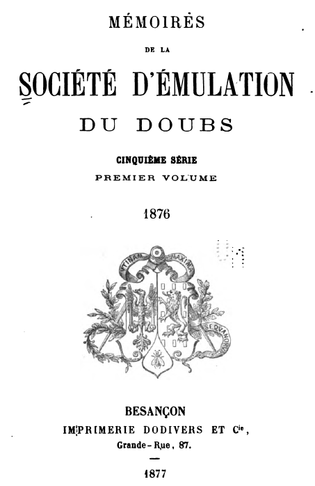 Bulletin emulation Doubs 1876